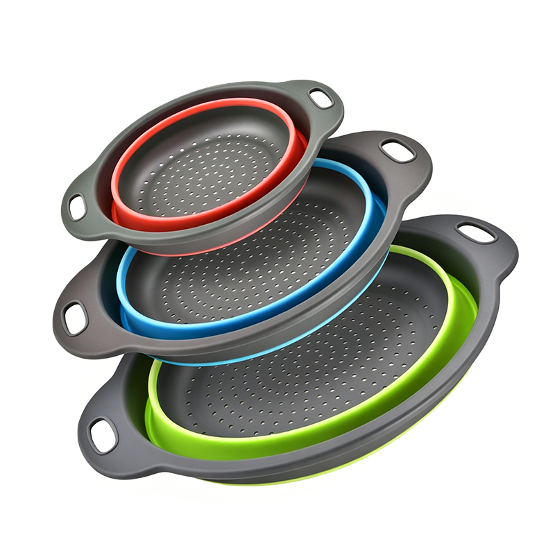 Collapsible Colanders 3-Pack Sturdy Kitchen Strainer Set π₯