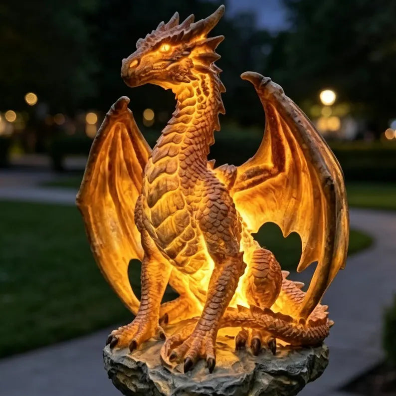 Solar Dragon Garden Statue Light π