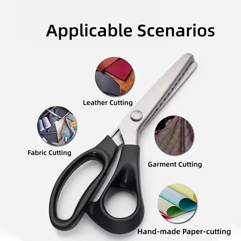 Stainless Steel Zig Zag Scissors with Serrated Teeth - Perfect for DIY Crafts✂️ ✨