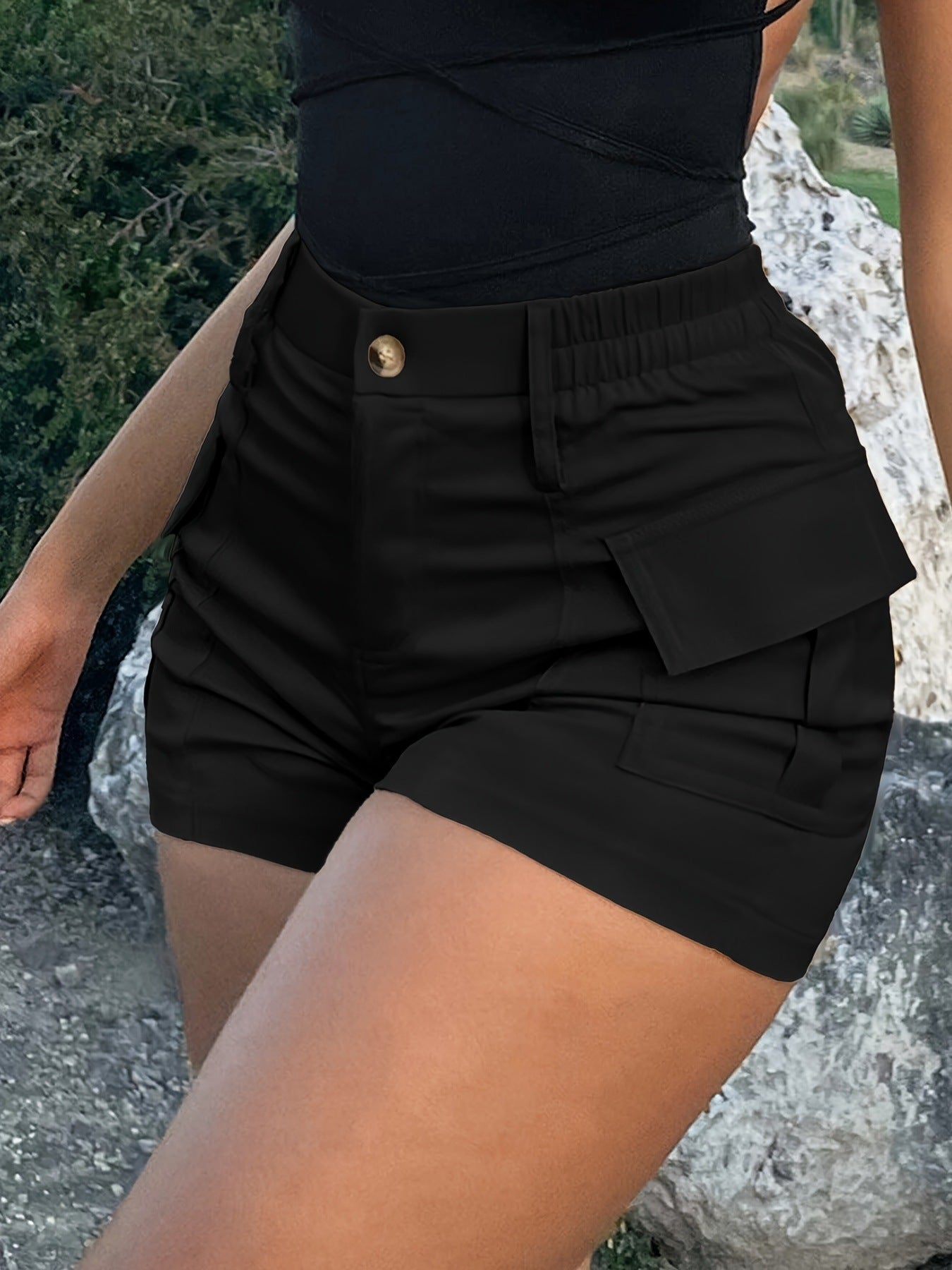 New summer women's cargo shorts-two-pocket trousers with multiple pockets on both sides π