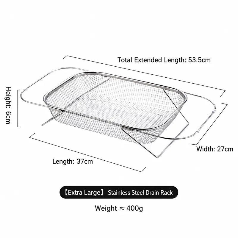 Stainless Steel Over-The-Sink Colander Strainer Basket🧺