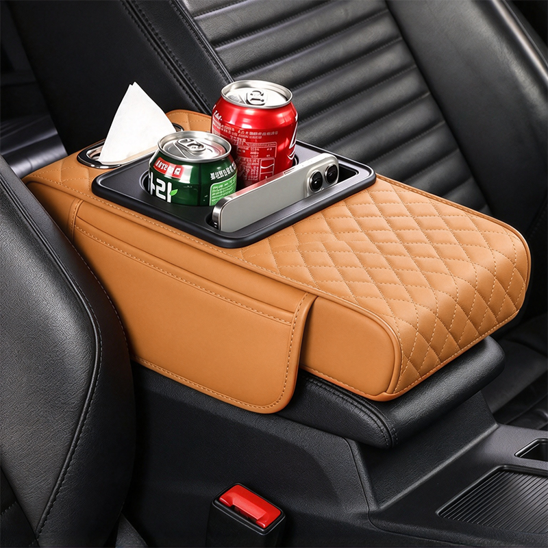 Multifunctional Car Armrest Box Cushion with Built-in Storage Bagš
