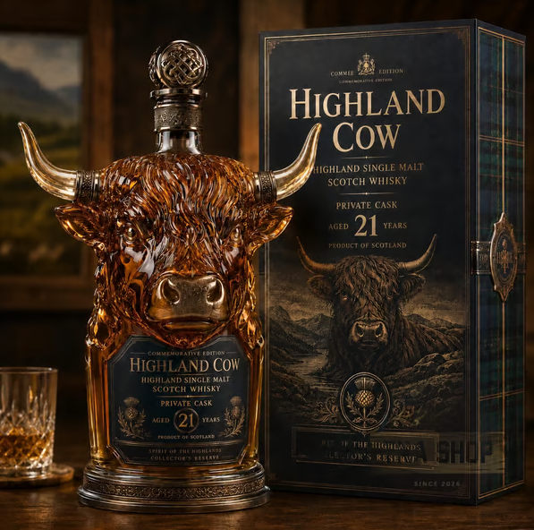 Private Cask 21 Years Cow Head Shaped Scotch Whisky Bottle🐮