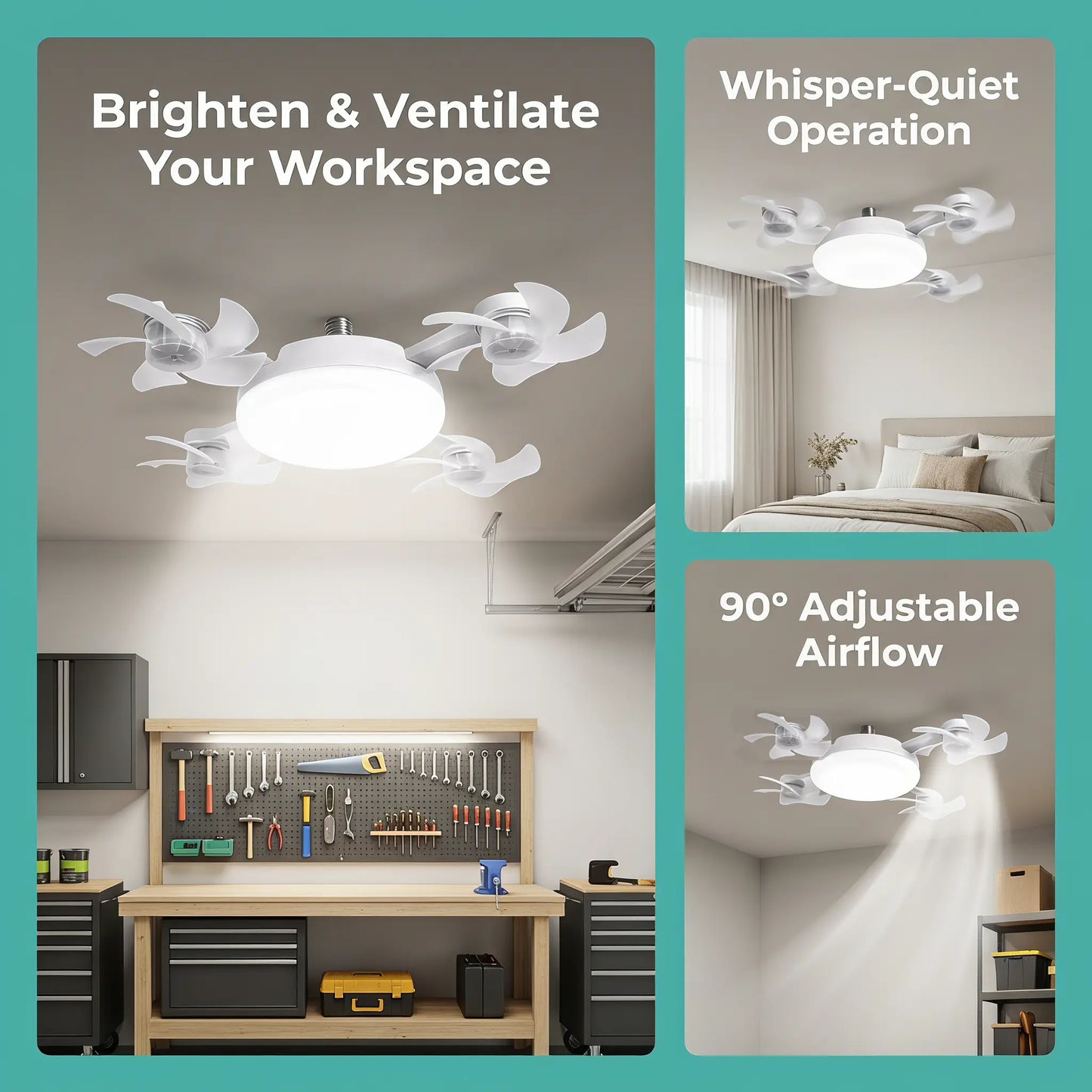 2026 New E27 Socket Ceiling Fan Light π¨ 2-in-1 Fan Light
