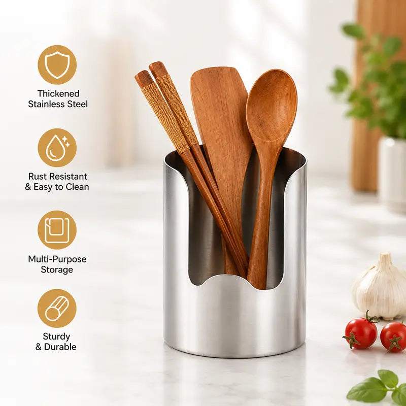 1 Count, Thickened Stainless Steel Utensil Organizer🥄🏠