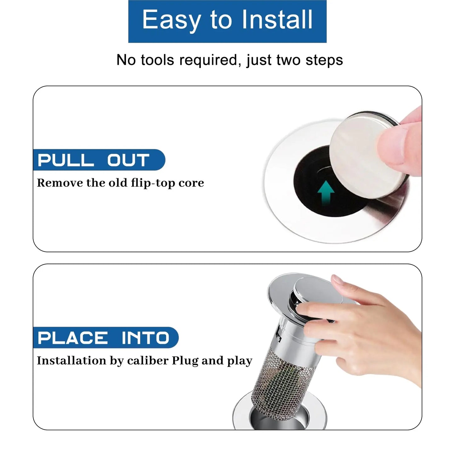 Bathroom Sink Drain Strainer, Pop Up Sink Drain Strain, Bathroom Sink Stopper 🔧✨