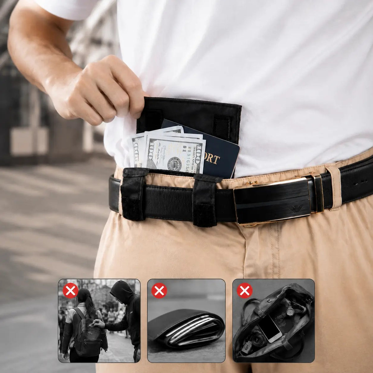 Anti-Theft Passport Pouch, Multifunctional Phone and ID Waist Pouch💳
