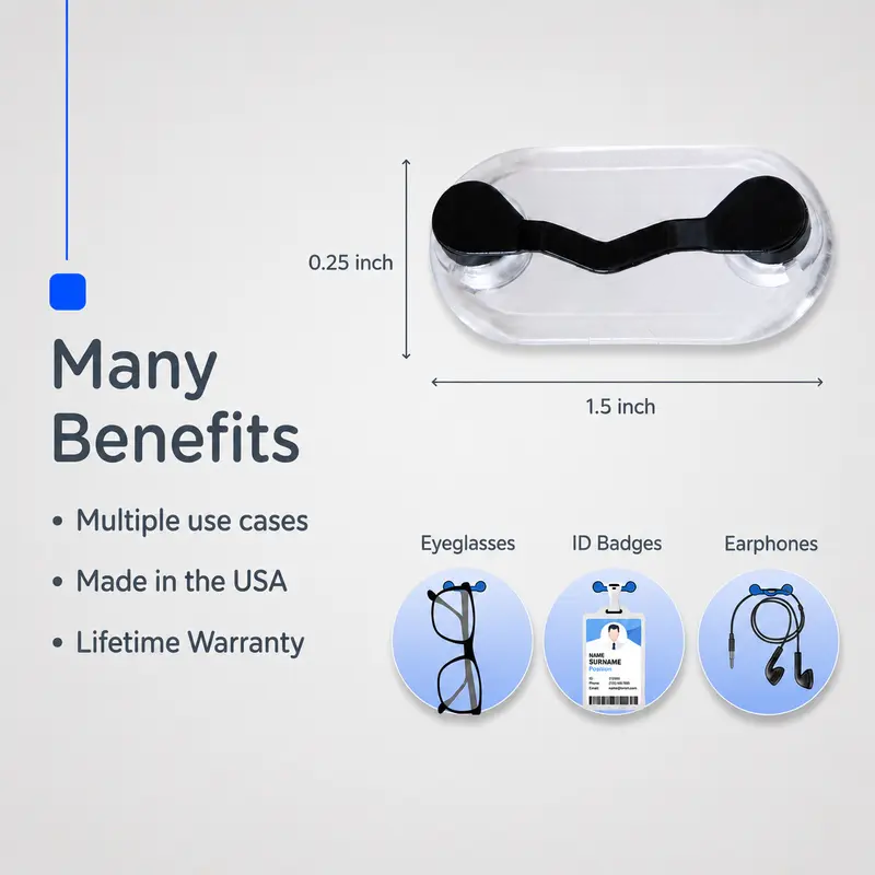 Magnetic Glasses Holder - Premium Strength Magnetic Hold - Fits All Frames - Lifetime Warranty 🕶️