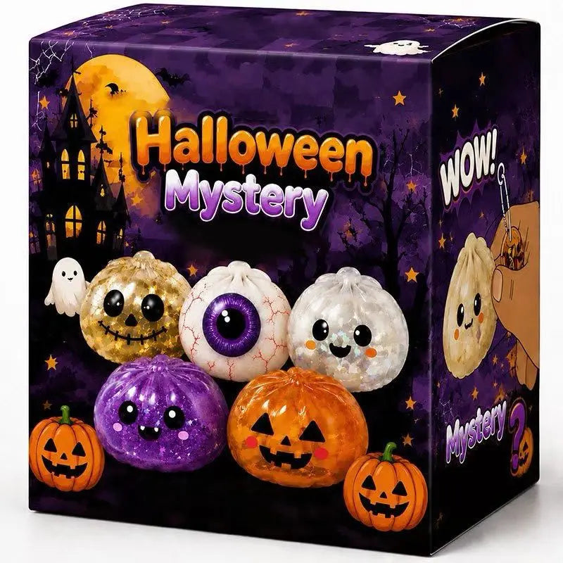 Cute Halloween scary ghost Marukosqueeze toy set, portable stressrelief hand squeeze toys👻