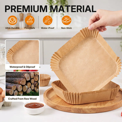 100Pcs Parchment Paper,Air Fryer Paper Liners, Air Fryer Liners Disposable🍳
