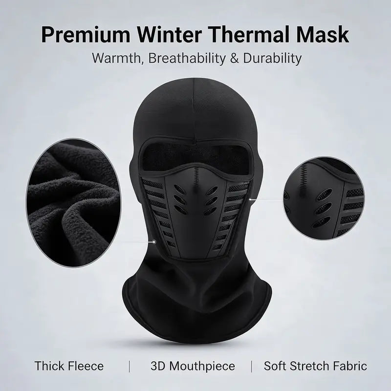 Unisex Fleece Full Face Balaclava Ski Mask - Windproof, Anti-Haze, Soft Sports & Outdoor Hat 🧢💨