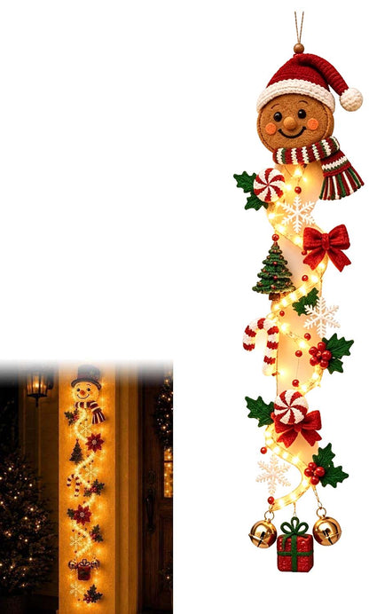 Glowing Christmas Door Hanger, Lighted Vertical Holiday Decor🎄