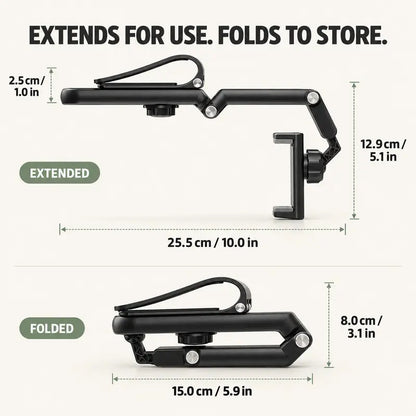 Foldable Car Phone Holder for Sun Visor, Adjustable Arm with 360° Phone Rotation 🚗📱