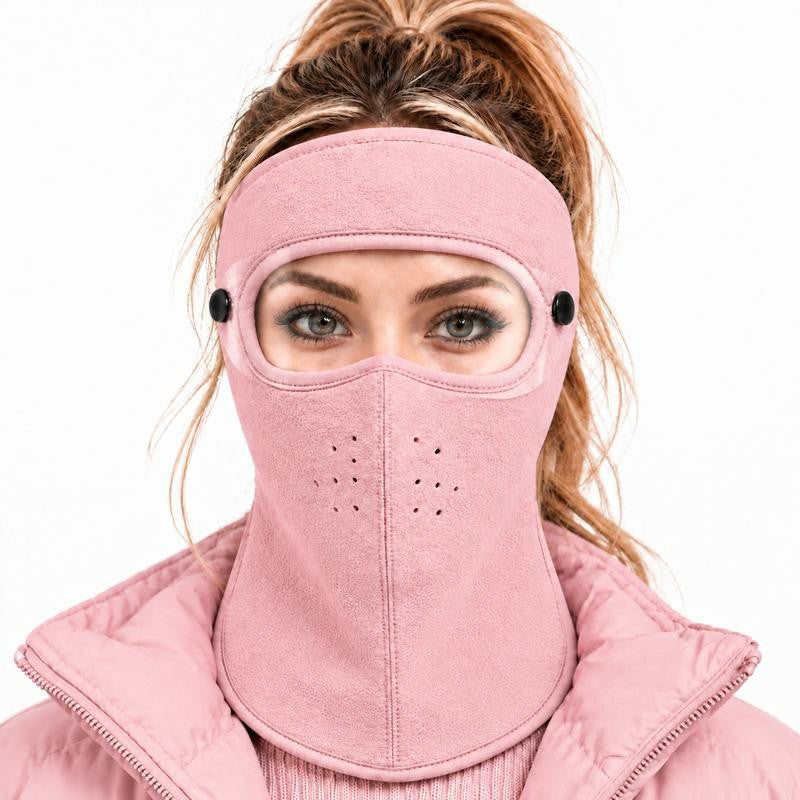 Winter Face Mask with Detachable Goggles, Windproof Thermal Fleece Lined Full Face Cover 🥽