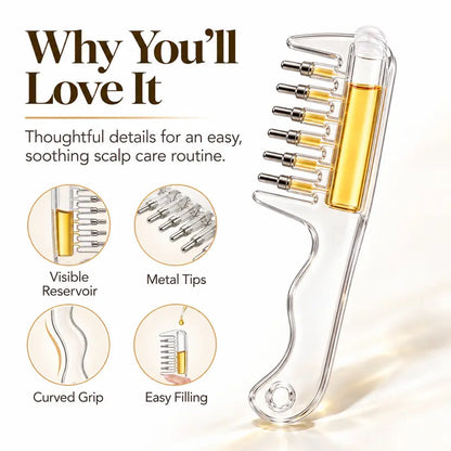 Scalp Oil Applicator Comb, Refillable Hair Treatment Bottle with Massage Comb 💆‍♀️