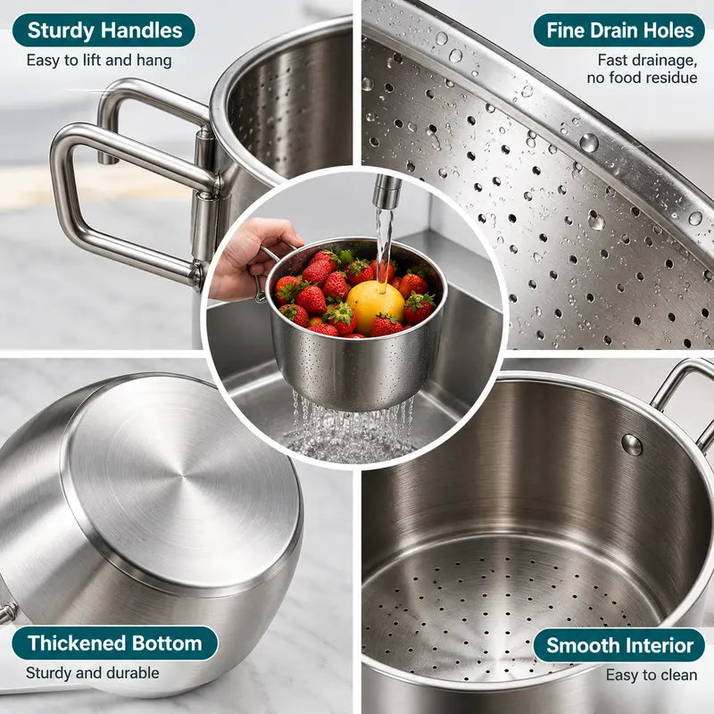 1 Count Stainless Steel Sink Hanging Drain Basket, with Handle Fast Draining🧺