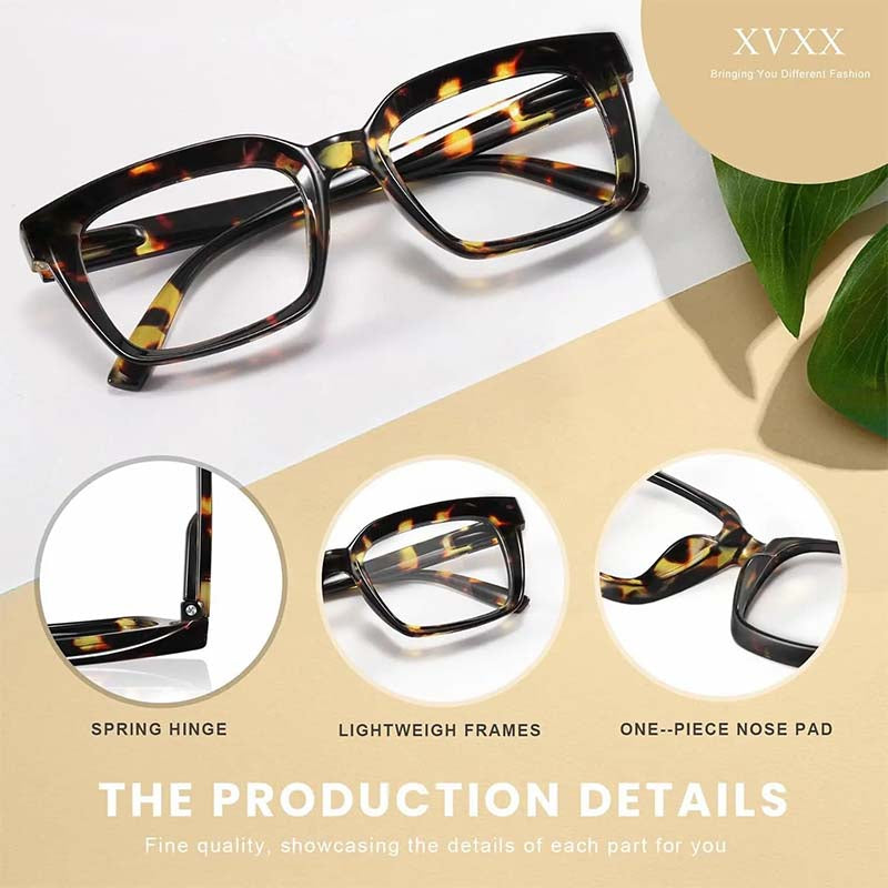 Lightweight Tortoiseshell Square Reading Glasses for Women & Men - Blue Light Blocking👓✨