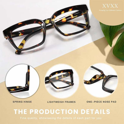 Lightweight Tortoiseshell Square Reading Glasses for Women & Men - Blue Light Blocking👓✨
