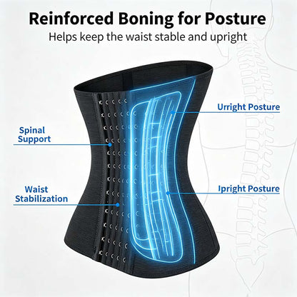 Women's Solid Color Hook & Eye Closure Waist Trainer, Adjustable Tummy Control Shaper🧘‍♀️