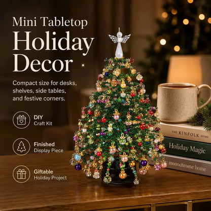 DIY Beaded Christmas Tree Kit, Hand‑Made Mini Crystal Bead Xmas Tree Craft Set🎄✨
