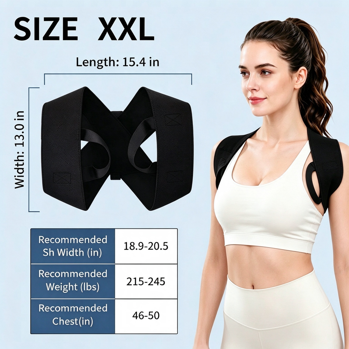 Shoulder Straps - Posture Support Straps for Men & Women – Elastic Back Support 📏