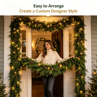 6 FT 2 Pcs Artificial Cedar Garlands, Real Touch Winter Cedar Garland🎄