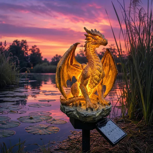 Solar Dragon Garden Statue Light 🐉