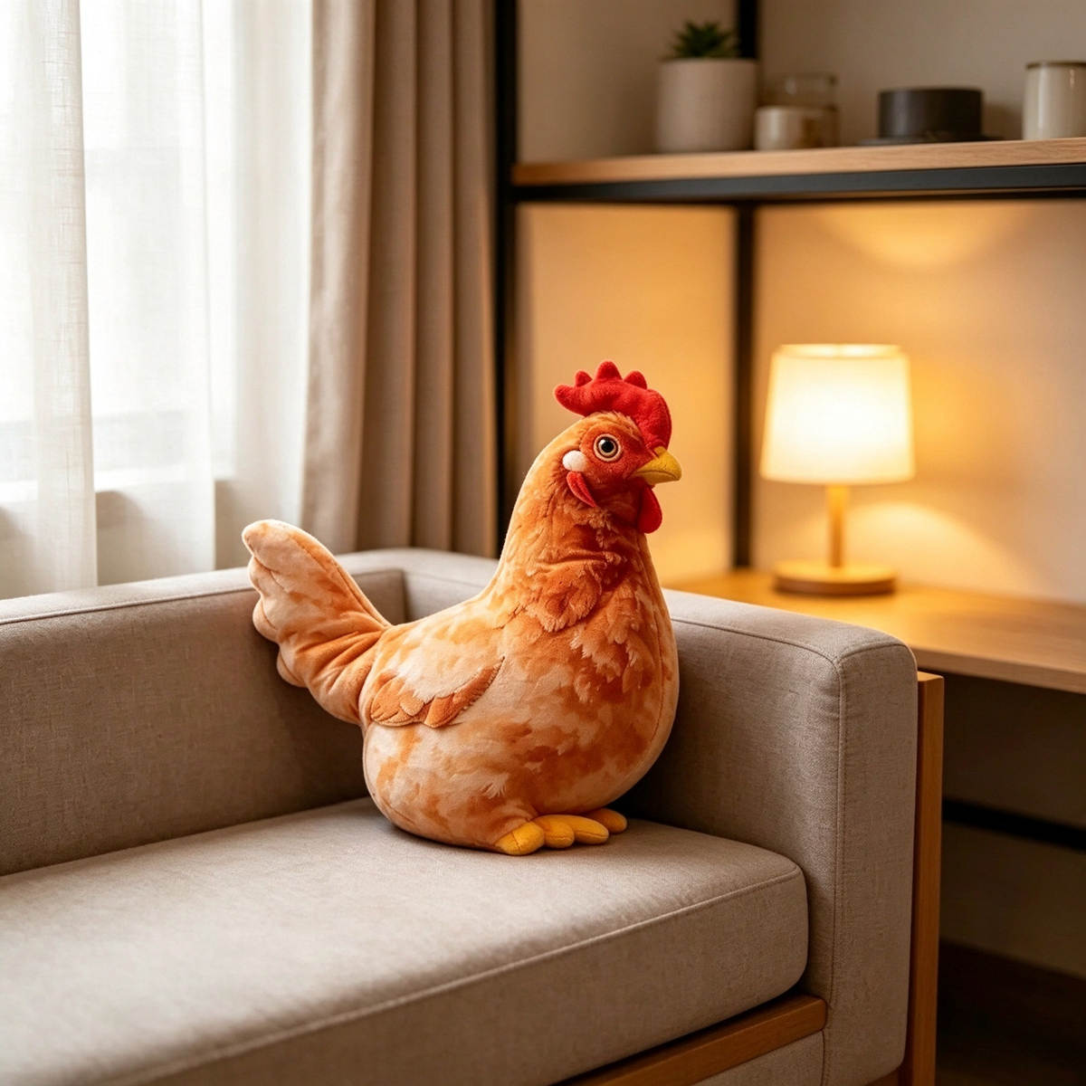 Chicken-Shaped Plush Pillow - Cute Hen Stuffed Animal 🐔