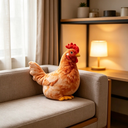 Chicken-Shaped Plush Pillow - Cute Hen Stuffed Animal 🐔