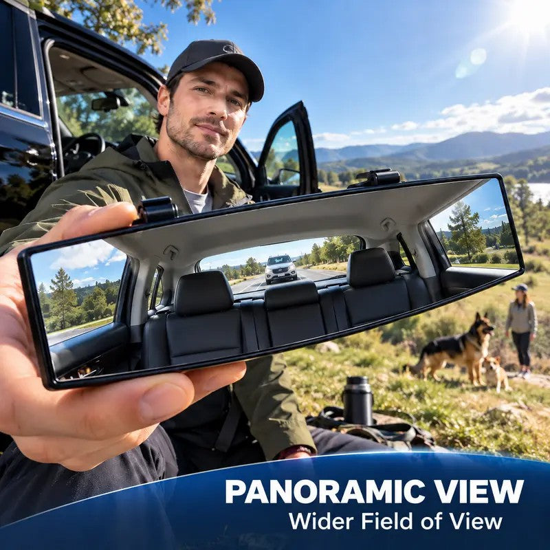 HD Convex Panoramic Rearview Mirror, Clip-On Car Interior Mirror ☀️