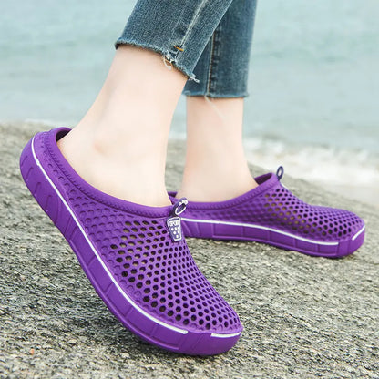 Unisex Quick-Dry Mesh Slip-On Mules,Breathable Work Shoes for Garden, Shower, Travel & Outdoor👟💨