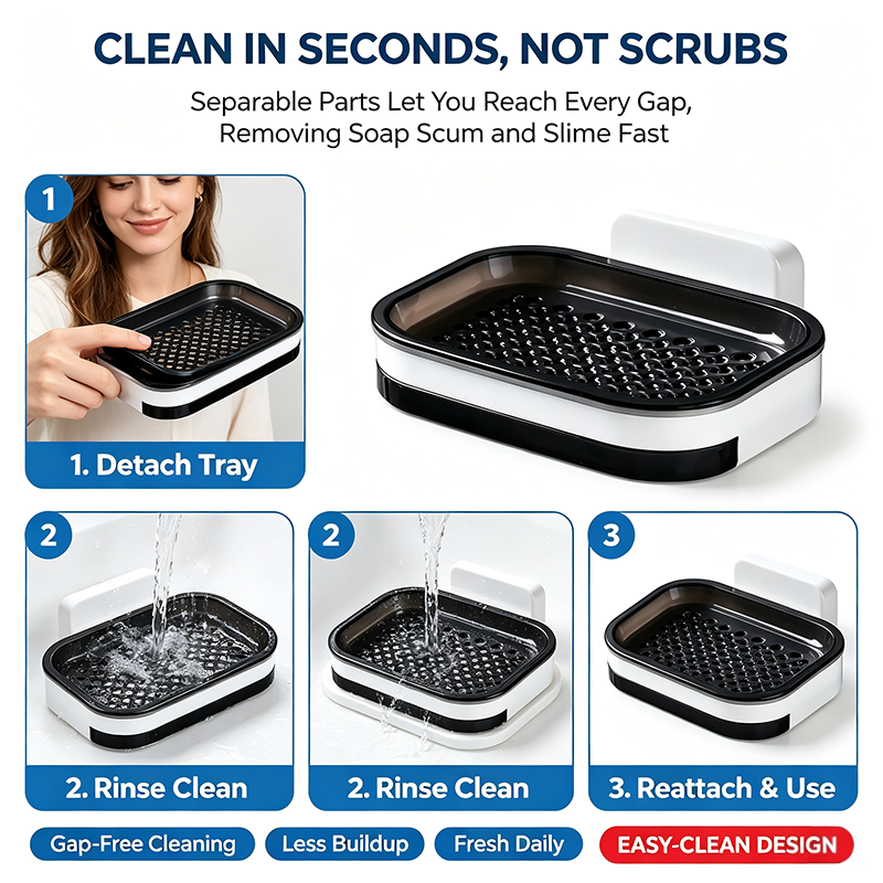Wall Mounted Double-Layer Soap Bar Holder with Drainage Holes - Bathroom Accessory🧼