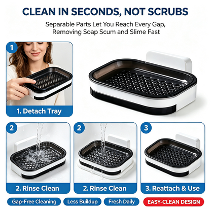 Wall Mounted Double-Layer Soap Bar Holder with Drainage Holes - Bathroom Accessory🧼