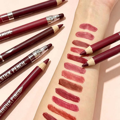 12Pcs Matte Lip Liner With Sharpener Set Waterproof Smudgeproof Precise Contour Lipstick Pens 😍