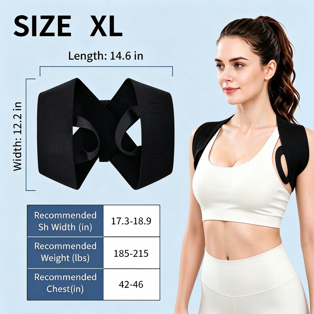 Shoulder Straps - Posture Support Straps for Men & Women – Elastic Back Support 📏