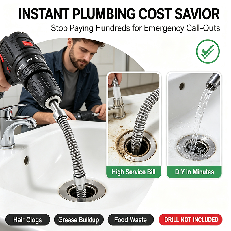 Electric Pipe Dredging Device without Machine, 1 Count Toilet Clog Dredging Tool🪠