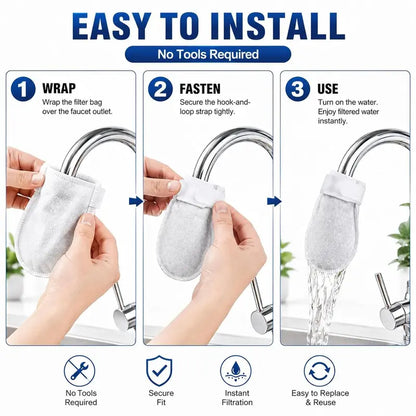 [Fits Faucets < 1"] 50 cotton filter bags disposable Cotton Faucet Filter Bags with 5 fastening straps 💧
