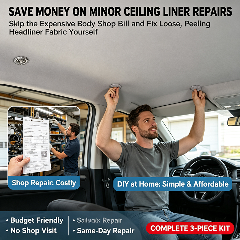 50 Pack Car Roof Headliner Repair Buttons, Fabric Covered Retainer Screws🪡