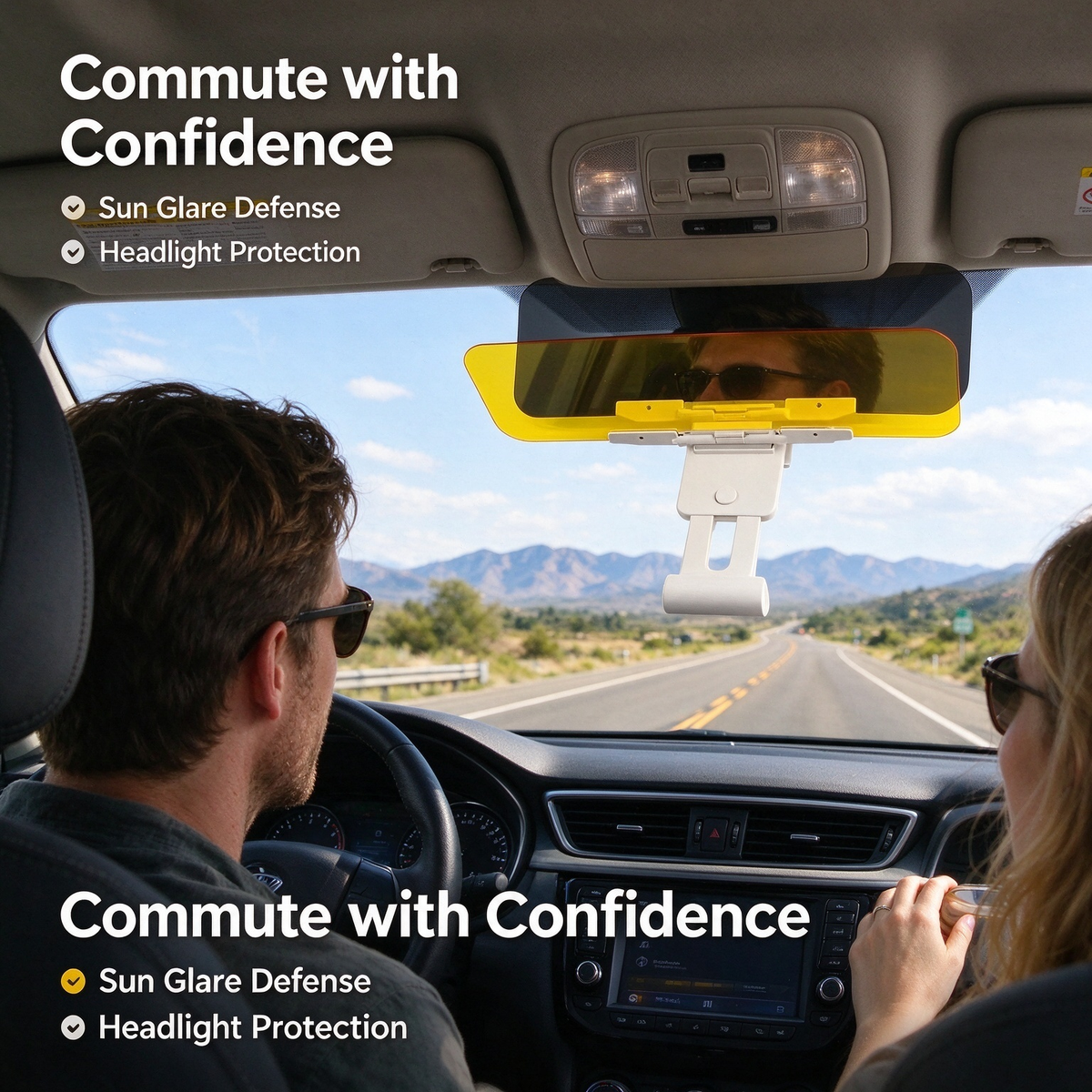 Adjustable Car Anti-Glare Sun Visor, Dual Color Day Night Driving Shield ☀️