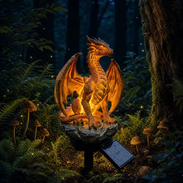 Solar Dragon Garden Statue Light 🐉