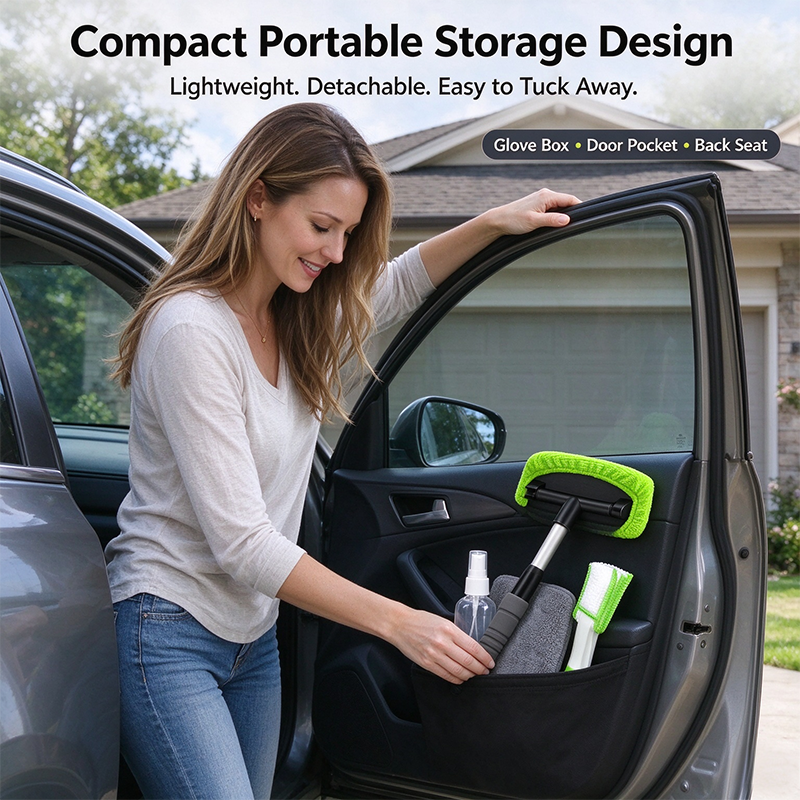 9PCS Car Window Cleaner Kit Extendable Handle Windshield Cleaning Tool🪟