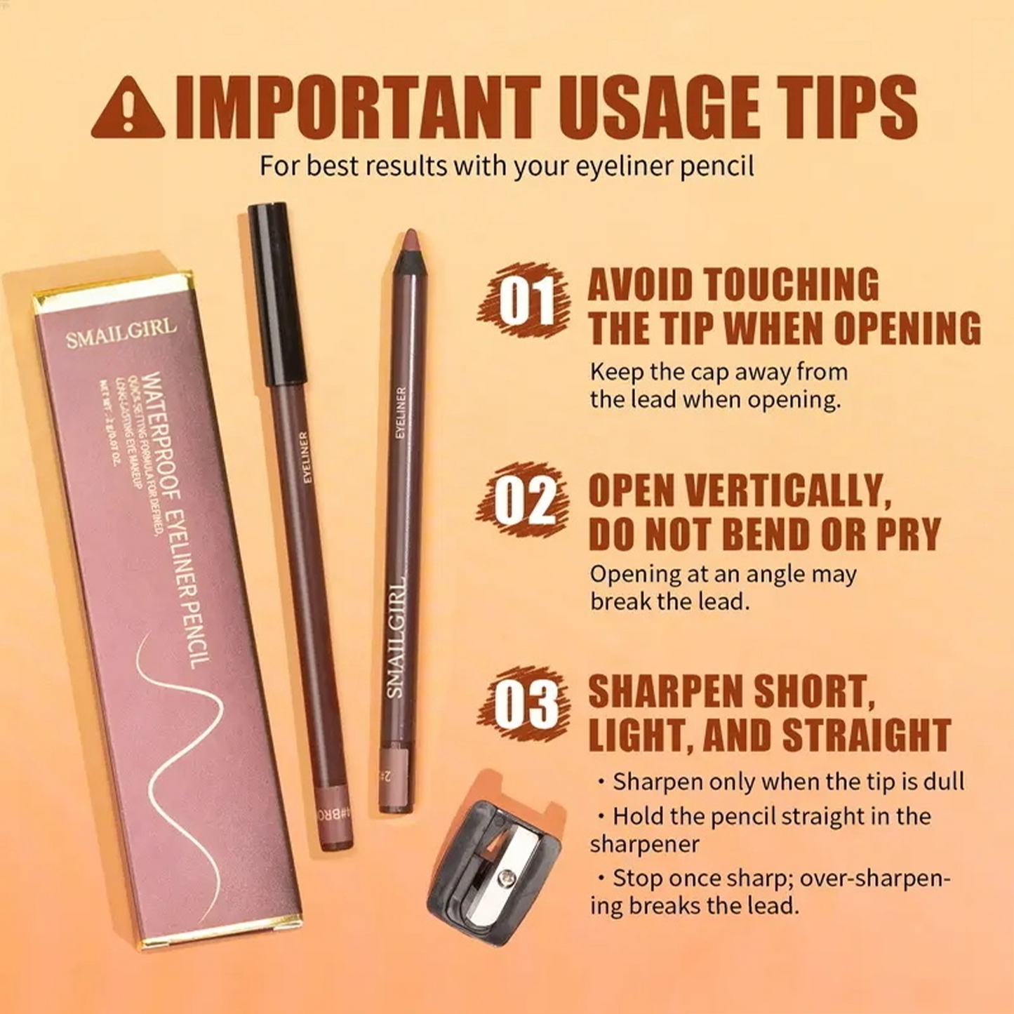 24HR Waterproof Eyeliner Pencil, Smudge-Proof Long-Lasting Eye Liner ✏️