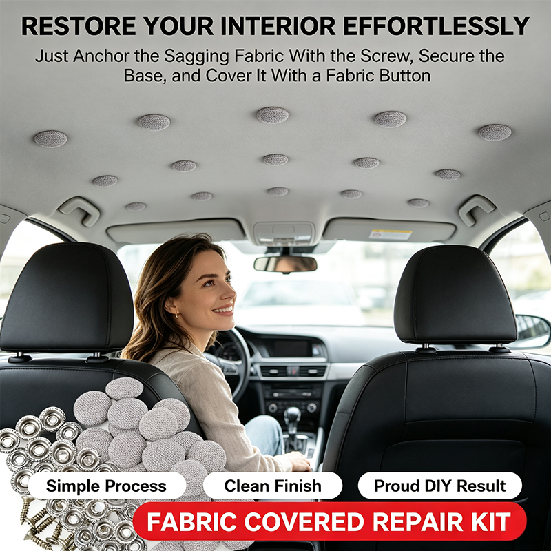 50 Pack Car Roof Headliner Repair Buttons, Fabric Covered Retainer Screws🪡