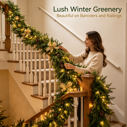 6 FT 2 Pcs Artificial Cedar Garlands, Real Touch Winter Cedar Garland🎄