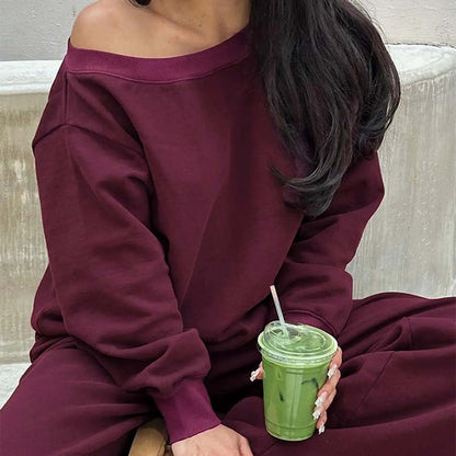 Women's Long Sleeve Jumper & Pants, 2 Piece Outfit Set, Fall Basic Sweatsuit Outfits, Clothes 🧥👖
