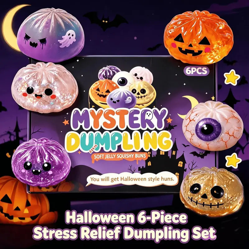 Cute Halloween scary ghost Marukosqueeze toy set, portable stressrelief hand squeeze toys👻