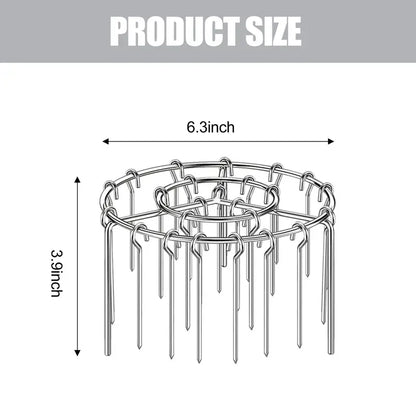 Air Fryer Skewer Rack, Round Grill with Stainless Steel, Flat Edges👨‍🍳