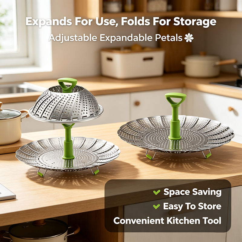 Vegetable Steamer Basket for Cooking Food, Stainless Steel Veggie Steam Basket🍲