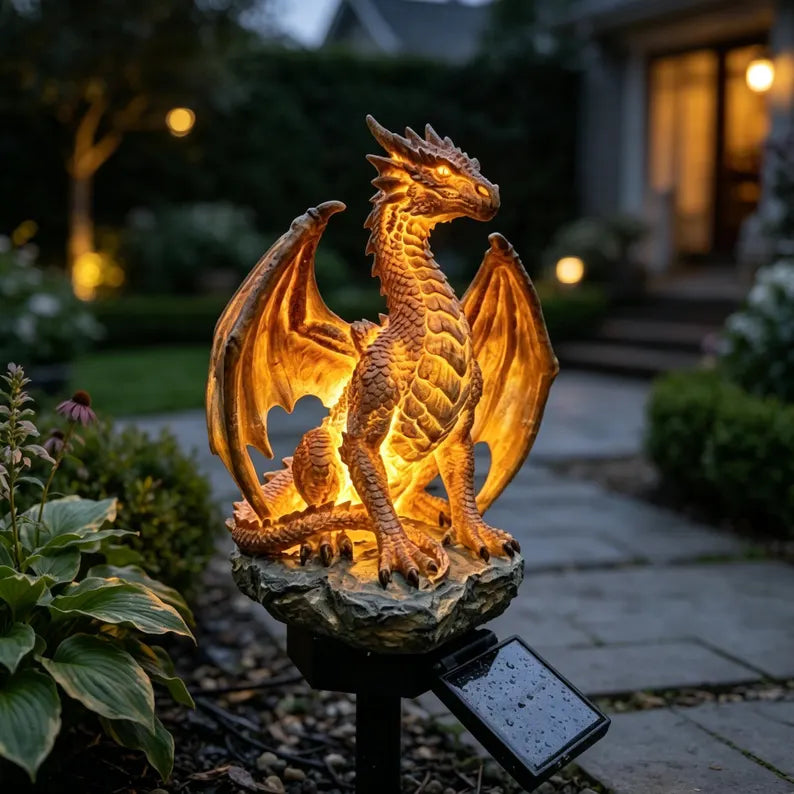 Solar Dragon Garden Statue Light 🐉