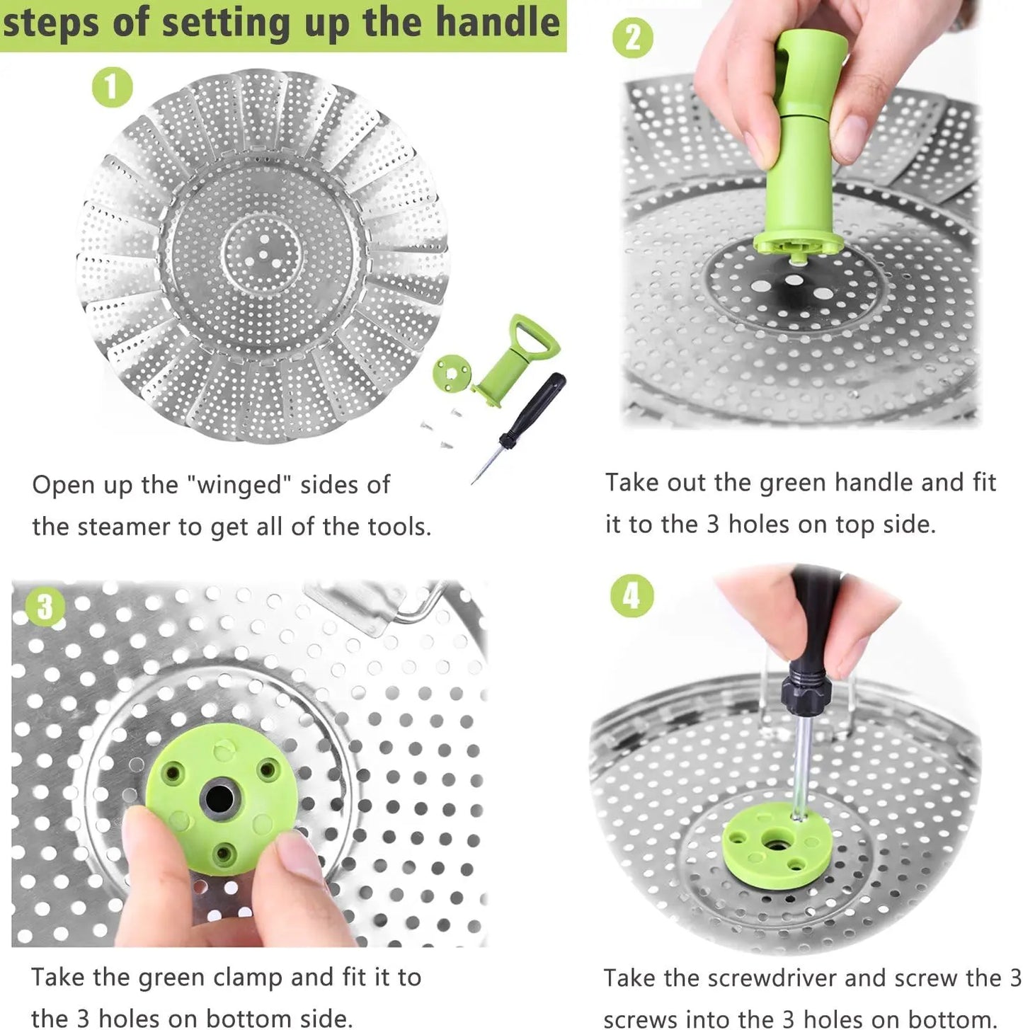 Vegetable Steamer Basket for Cooking Food, Stainless Steel Veggie Steam Basket🍲
